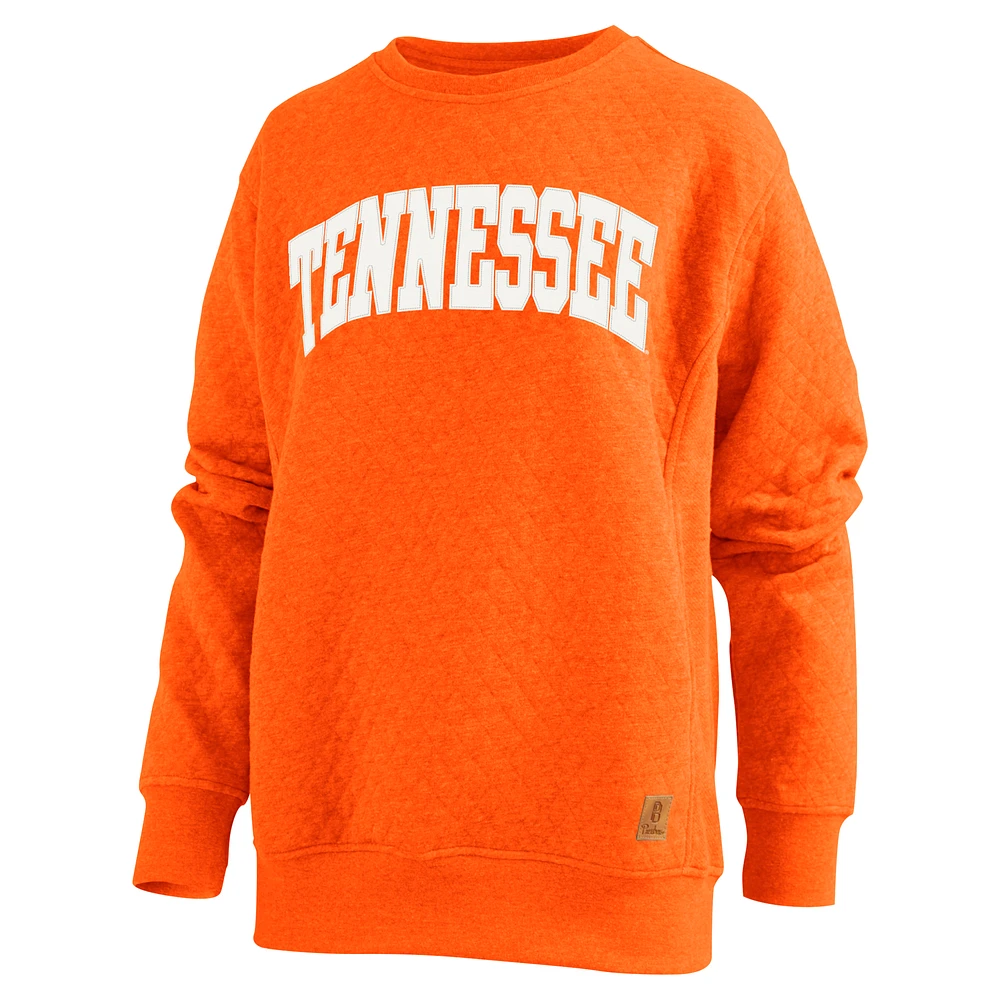 Women's Pressbox  Tennessee Orange Volunteers Moose Quilted Pullover Sweatshirt