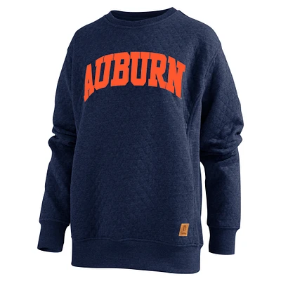 Women's Pressbox  Navy Auburn Tigers Moose Quilted Pullover Sweatshirt