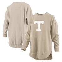 Women's Pressbox Khaki Tennessee Volunteers Poncho Fleece Pullover Sweatshirt