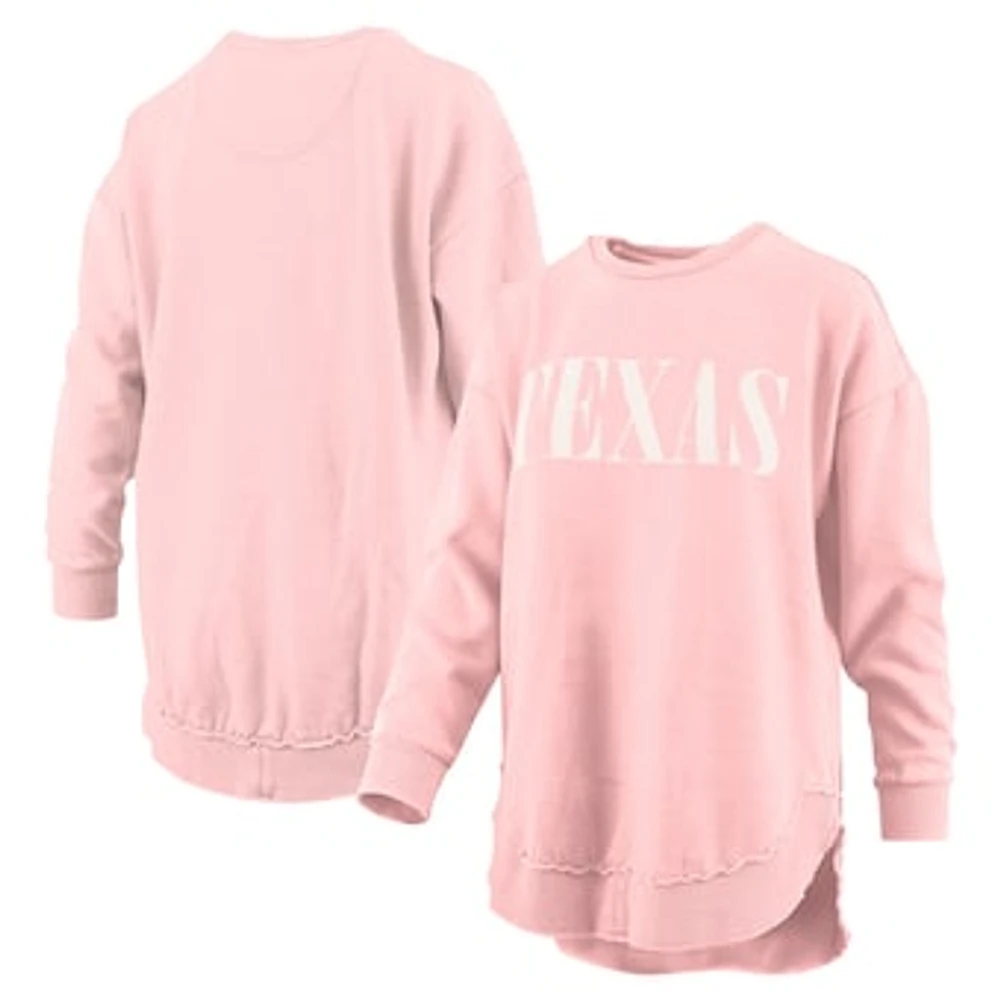 Women's Pressbox Light Pink Texas Longhorns Poncho Fleece Pullover Sweatshirt