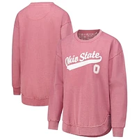 Women's Pressbox Pink Ohio State Buckeyes Poncho Fleece Pullover Sweatshirt