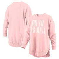 Women's Pressbox Light Pink South Carolina Gamecocks Poncho Fleece Pullover Sweatshirt