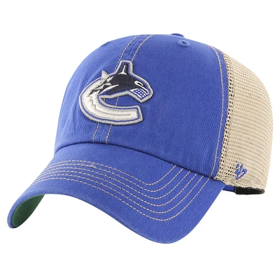 Men's '47 Blue/Cream Vancouver Canucks Core Trawler Clean-Up Trucker Adjustable Hat