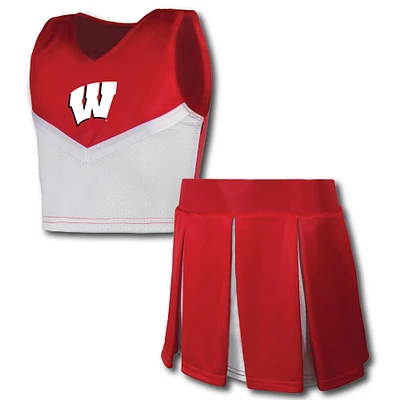 Girls Youth Garb Red Wisconsin Badgers Cheerleader Top & Skirt Set
