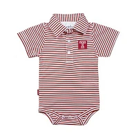 Infant Garb Cherry/White Temple Owls Carson Polo Bodysuit