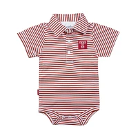Infant Garb Cherry/White Temple Owls Carson Polo Bodysuit