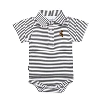 Infant Garb Charcoal/White Wyoming Cowboys Carson Polo Bodysuit