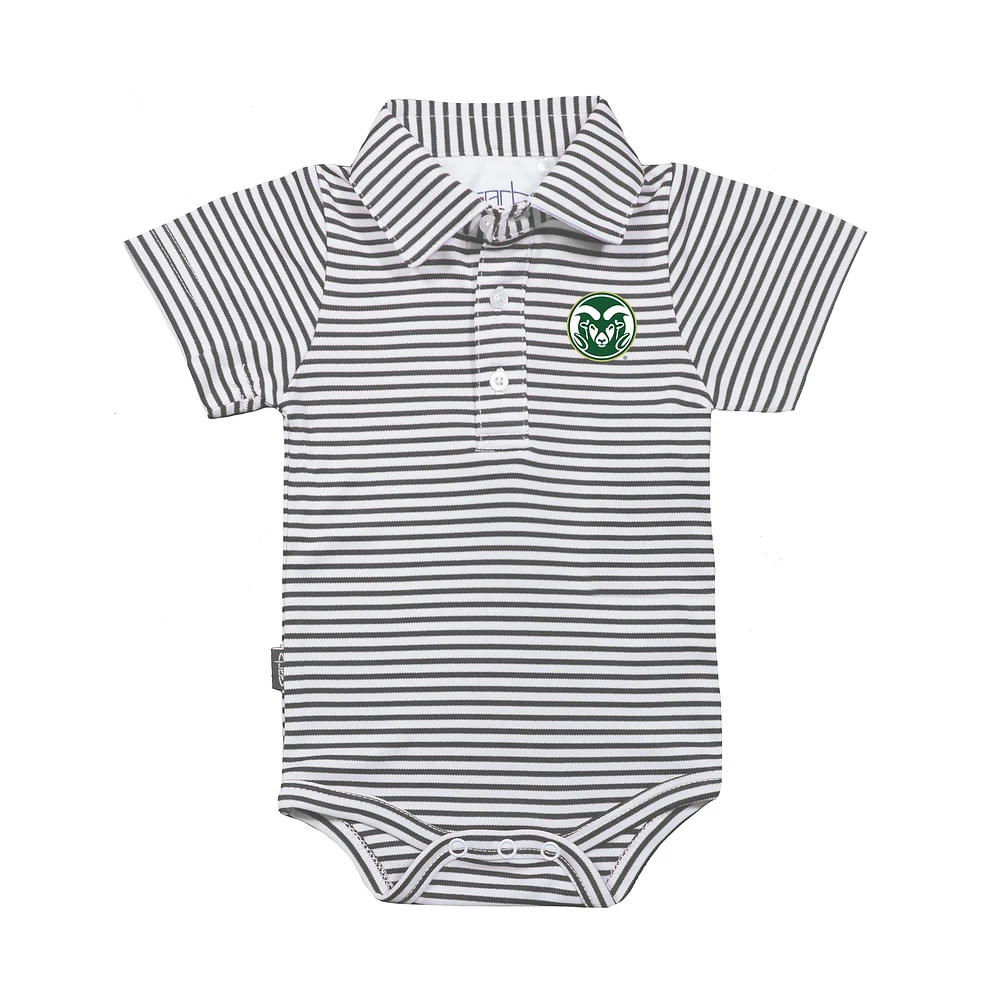 Infant Garb Charcoal/White Colorado State Rams Carson Polo Bodysuit