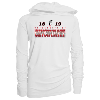 Youth Garb White Cincinnati Bearcats Marley Long Sleeve Raglan Hoodie Sunshirt