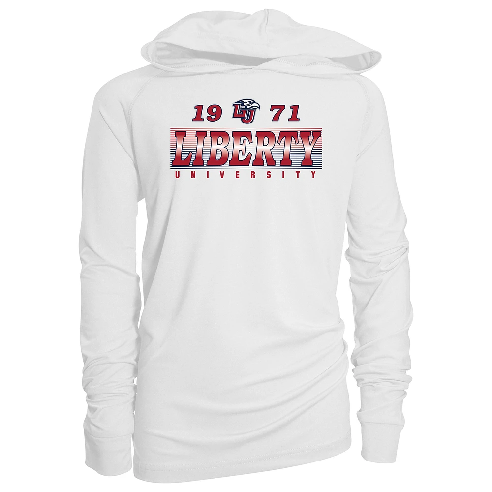 Youth Garb White Liberty Flames Marley Long Sleeve Raglan Hoodie Sunshirt