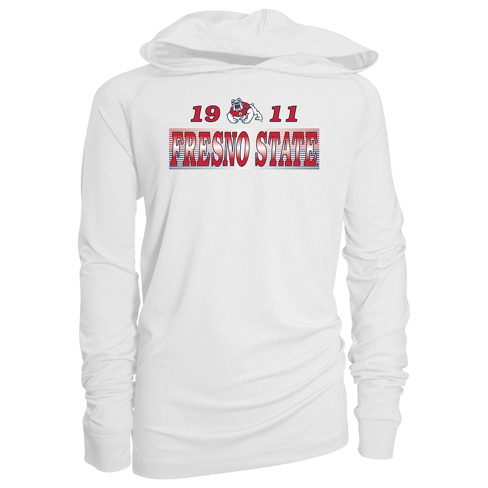 Youth Garb White Fresno State Bulldogs Marley Long Sleeve Raglan Hoodie Sunshirt