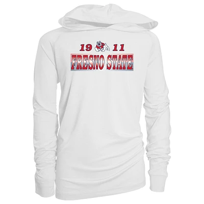 Youth Garb White Fresno State Bulldogs Marley Long Sleeve Raglan Hoodie Sunshirt