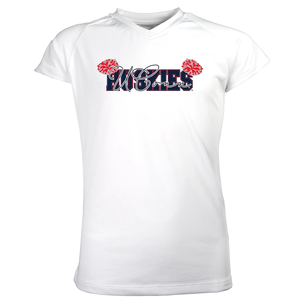 Girls Youth Garb White UConn Huskies Brittany V-Neck T-Shirt