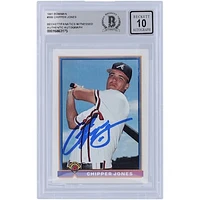 Chipper Jones Atlanta Braves Autographed 1991 Bowman #569 Beckett Fanatics Witnessed Authenticated 10 Rookie Card