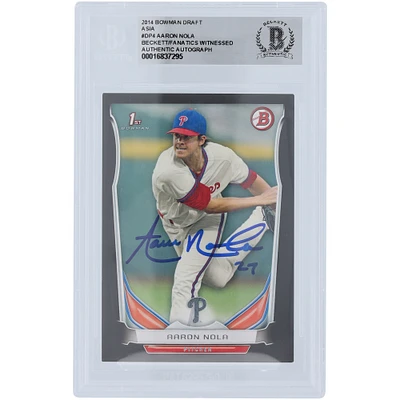 Aaron Nola Philadelphia Phillies Autographed 2014 Bowman Draft 1st Bowman Asia #DP4 Beckett Fanatics Witnessed Authenticated Card