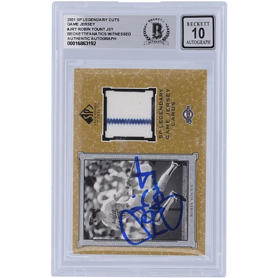 Robin Yount Milwaukee Brewers Autographed 2001 Upper Deck SP Legendary Cuts Game Jersey Relic #J-RY Beckett Fanatics Witnessed Authenticated 10 Card