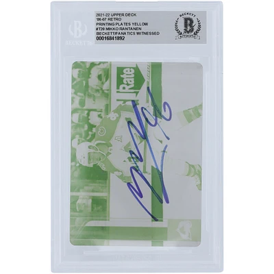 Mikko Rantanen Colorado Avalanche Autographed 2021-22 Upper Deck '06-07 Retro Yellow Printing Plate #T-20 #1/1 Beckett Fanatics Witnessed Authenticated Card