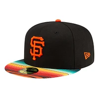 Men's New Era Black San Francisco Giants Turn Back The Clock 59FIFTY Fitted Hat