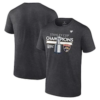 Men's Fanatics Heather Charcoal Florida Panthers 2024 Stanley Cup Champions Locker Room T-Shirt