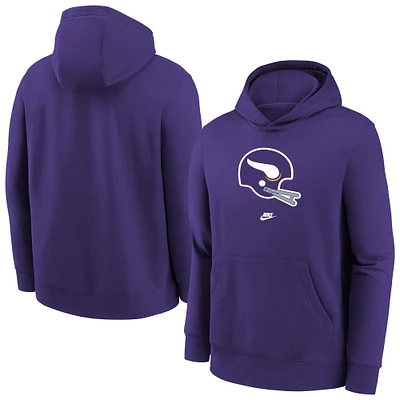 Youth Nike Purple Minnesota Vikings Club Fleece Logo Pullover Hoodie