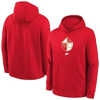 Youth Nike Scarlet San Francisco 49ers Club Fleece Logo Pullover Hoodie