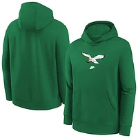 Youth Nike Kelly Green Philadelphia Eagles Club Fleece Logo Pullover Hoodie