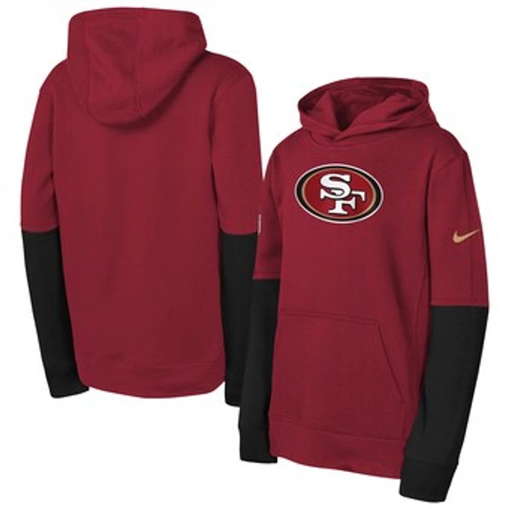 Youth Nike Scarlet San Francisco 49ers Club Pullover Hoodie