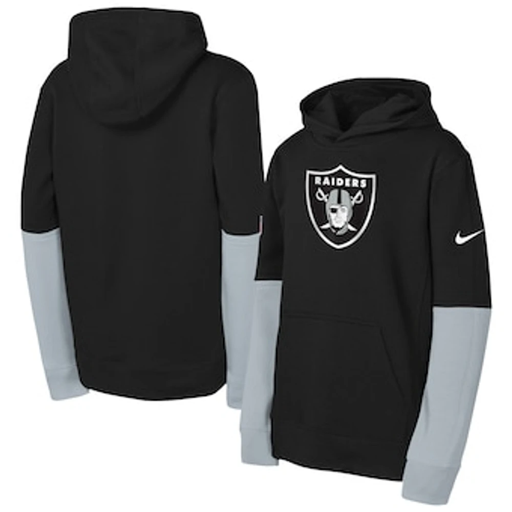 Youth Nike Black Las Vegas Raiders Club Pullover Hoodie