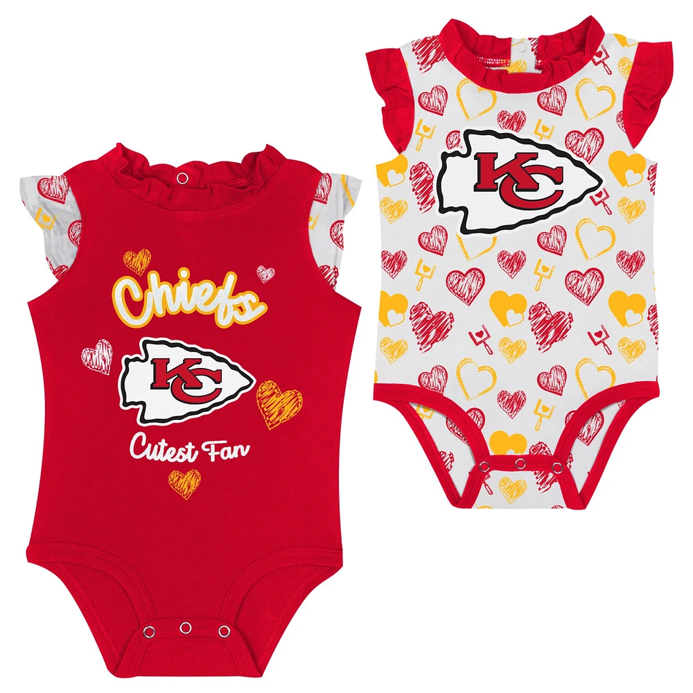 Newborn & Infant Kansas City Chiefs Happy Hearts 2-Piece Bodysuit Set