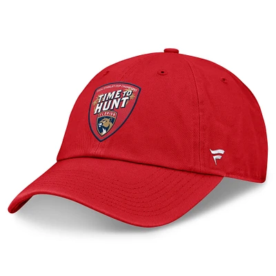 Men's Fanatics Red Florida Panthers 2024 Stanley Cup Champions Hometown Slogan Adjustable Hat