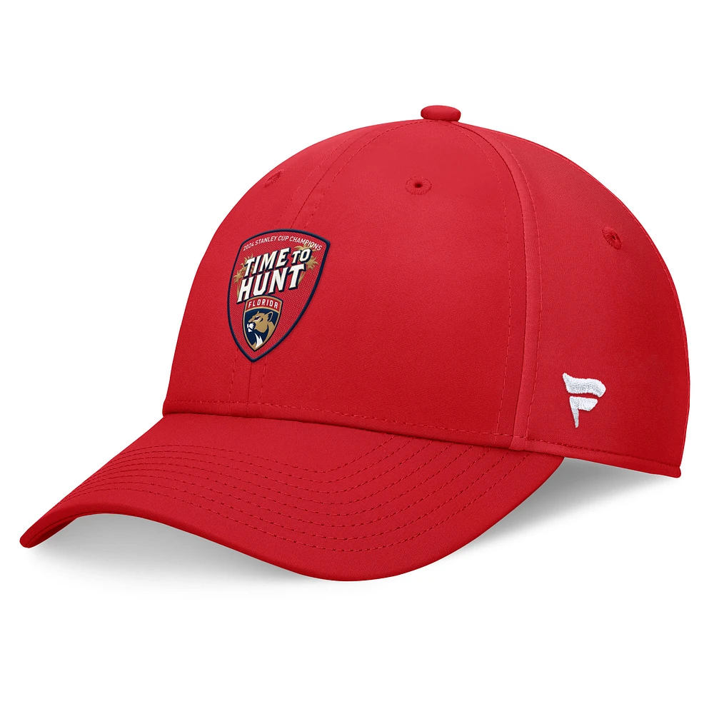 Men's Fanatics Red Florida Panthers 2024 Stanley Cup Champions Hometown Slogan Flex Hat