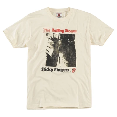 Men's American Needle Cream Rolling Stones Sticky Fingers Vin Fade T-Shirt