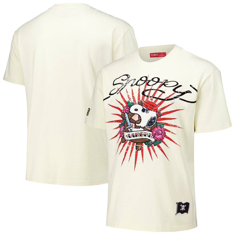 Men's Freeze Max Cream Peanuts Snoopy Tattoo Loose Fit T-Shirt