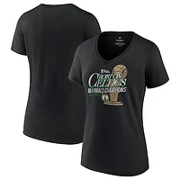 Women's Fanatics Black Boston Celtics 2024 NBA Finals Champions Fast Break Finish Trophy V-Neck T-Shirt