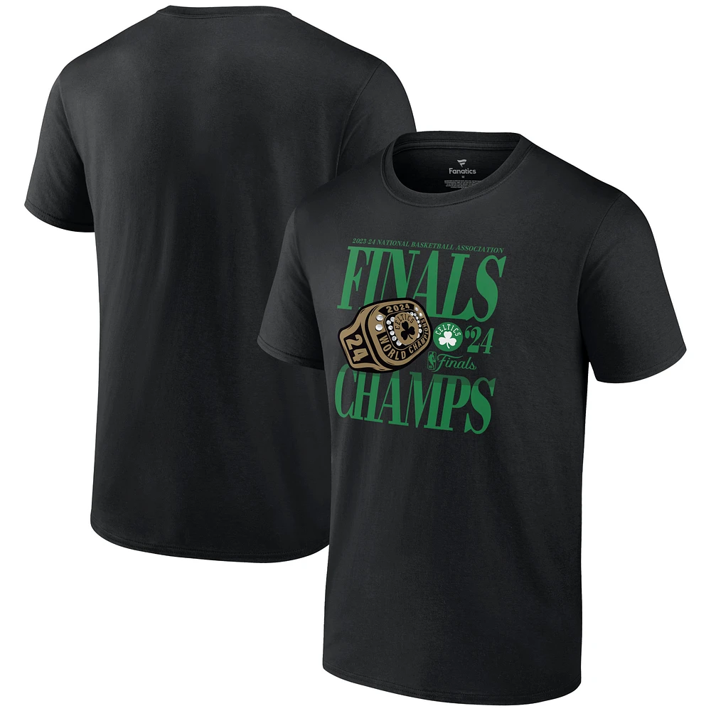 Men's Fanatics Black Boston Celtics 2024 NBA Finals Champions Ball Screen Ring T-Shirt