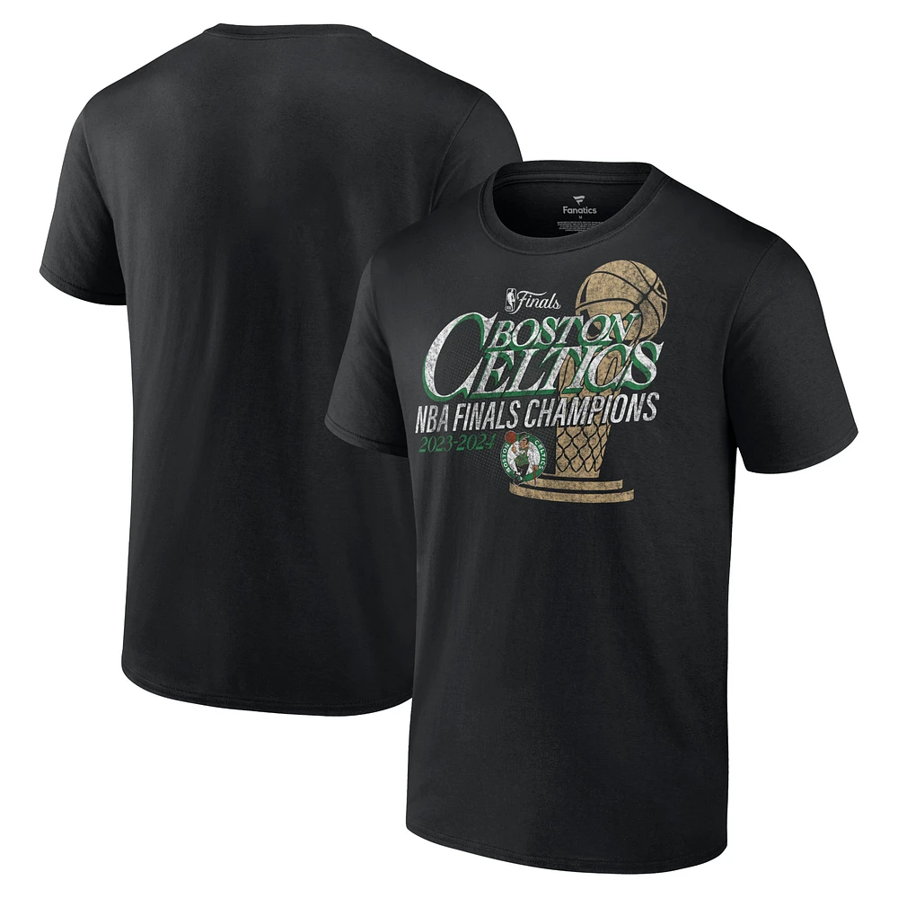 Men's Fanatics Black Boston Celtics 2024 NBA Finals Champions Fast Break Finish Trophy T-Shirt