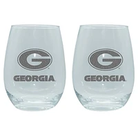 The Memory Company Georgia Bulldogs 2-Pack 15oz. Stemless Wine Glass Set