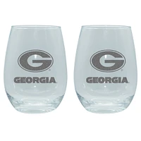 The Memory Company Georgia Bulldogs 2-Pack 15oz. Stemless Wine Glass Set