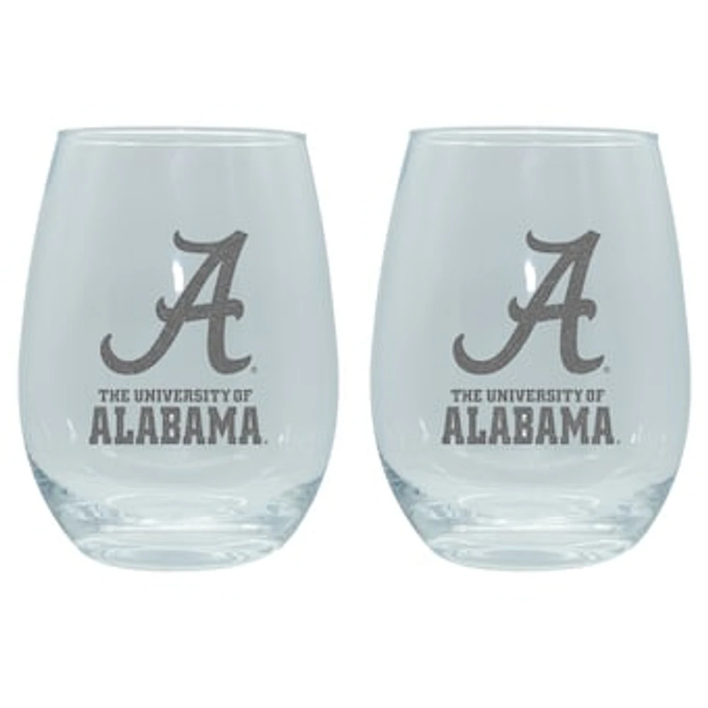 The Memory Company Alabama Crimson Tide 2-Pack 15oz. Stemless Wine Glass Set