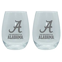 The Memory Company Alabama Crimson Tide 2-Pack 15oz. Stemless Wine Glass Set