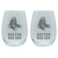 The Memory Company Boston Red Sox 2-Pack 15oz. Stemless Wine Glass Set