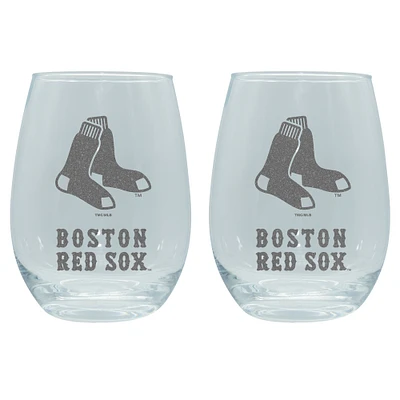 The Memory Company Boston Red Sox 2-Pack 15oz. Stemless Wine Glass Set