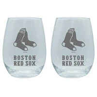 The Memory Company Boston Red Sox 2-Pack 15oz. Stemless Wine Glass Set