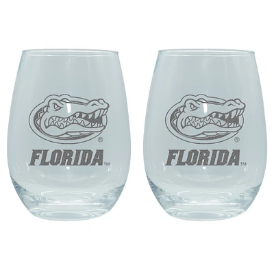 The Memory Company Florida Gators 2-Pack 15oz. Stemless Wine Glass Set