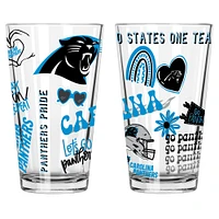 The Memory Company Carolina Panthers 2-Pack 16oz. Pint Glass Loco Design Set