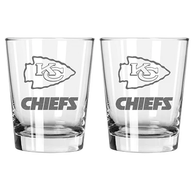 The Memory Company Kansas City Chiefs 2-Pack 15oz. Double Old Fashioned Glass Set