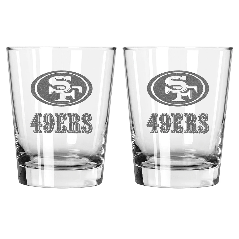 The Memory Company San Francisco 49ers 2-Pack 15oz. Double Old Fashioned Glass Set