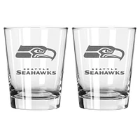 The Memory Company Seattle Seahawks 2-Pack 15oz. Double Old Fashioned Glass Set