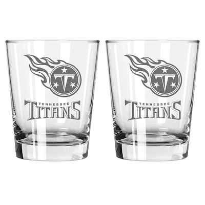 The Memory Company Tennessee Titans 2-Pack 15oz. Double Old Fashioned Glass Set