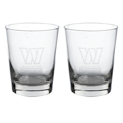 The Memory Company Washington Commanders 2-Pack 15oz. Double Old Fashioned Glass Set